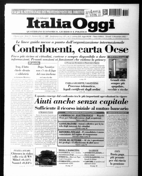 Italia oggi : quotidiano di economia finanza e politica